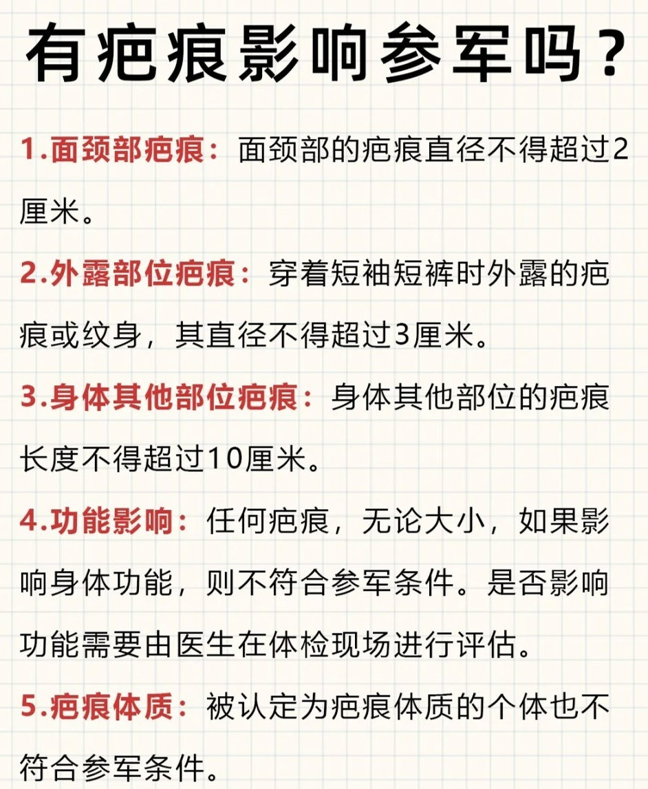 什么樣的疤痕不能當(dāng)兵？深度解析征兵體檢標(biāo)準(zhǔn)中的疤痕要求，征兵體檢標(biāo)準(zhǔn)中的疤痕要求深度解析，哪些疤痕影響當(dāng)兵資格？