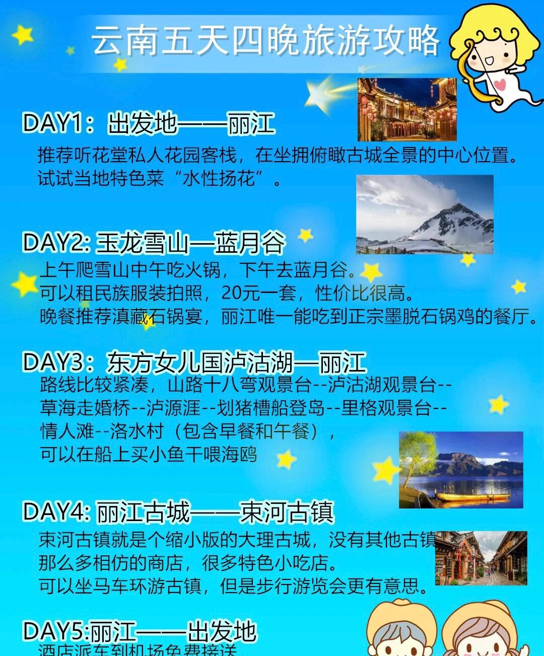 去云南旅游，5天最佳路線攻略，云南五日游，最佳路線攻略